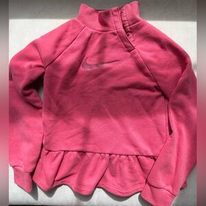 Nike Girls Peplum Pink Sweatshirt (lightweight) size 6